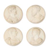 Four Italian Marble Portrait Roundels, 19th century,