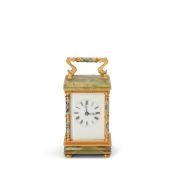 Onyx and Champleve Carriage Clock, France, 19th/20th century,