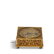 Renaissance Style Brass Table Clock, 19th century,