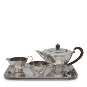 Edwardian Sterling Silver Tea Set and Tray