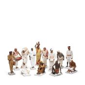 A group of thirteen clay figures of servants and tradespeople Krishnanagar, Bengal, late 19th/ e...