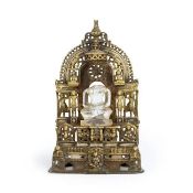 A Jain silver-inlaid brass shrine Western India, 15th/ 16th Century