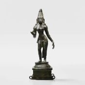 A copper alloy figure of Parvati Tamil Nadu, Chola Period, circa 11th Century