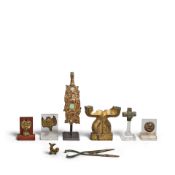 NINE EARLY BRONZE AND GILT BRONZE ARTIFACTS Western Zhou dynasty to Tang dynasty (9)