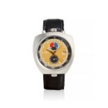 OMEGA. A STAINLESS STEEL MANUAL WIND CALENDAR CHRONOGRAPH WRISTWATCH Seamaster Chronostop 'Bullh...