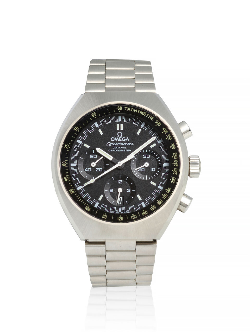 OMEGA. A STAINLESS STEEL AUTOMATIC CHRONOGRAPH BRACELET WATCH Speedmaster Mark II , Ref: 327.10....