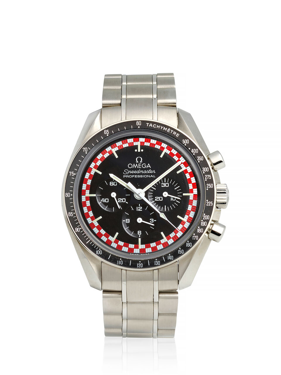 OMEGA. A LIMITED EDITION STEEL MANUAL WIND CHRONOGRAPH BRACELET WATCH Speedmaster 'Tintin', Ref:... - Image 2 of 3