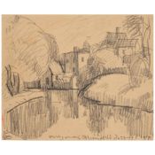 OSCAR BLUEMNER (1867-1938) Montgomery, Bloomfield (New Jersey) 4 7/8 x 6 in. (12.8 x 15.2 cm.)