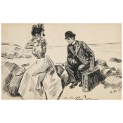 CHARLES DANA GIBSON (1867-1944) Mr. and Mrs. Cushman of Bennington, Vermont 9 1/2 x 15 in. (24.1...