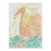 THORNTON DIAL (1928-2016) Lady and Bird 14 3/4 x 11 in. (37.5 x 28 cm.)