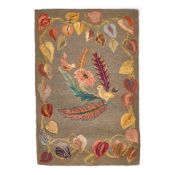 Hooked Rug with Two Birds Elinor Chace Larson (1908-89), North Scituate, Rhode Island, c. 1950