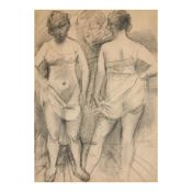 RAPHAEL SOYER (1899-1987) Study of Two Figures 15 x 11 in. (38.1 x 27.9 cm.)