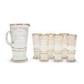 A collection of six gilt decorated water glasses, together with a jug Season 5, Episode 12, 'Ne...