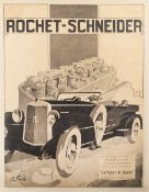 A Rochet-Schneider advertising poster after G. Favre, French, 1920s,