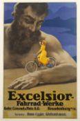 An Excelsior Fahrrad-werke advertising poster, German, circa 1910,