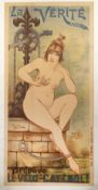 La Verite Assise !!! Propage le Velo-Catenol! bicycle chain advertising Poster after Decam, Fren...