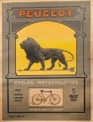 A Peugeot Voiturette Lion advertising poster after Walter Thor (1870-1929), French, circa 1904,