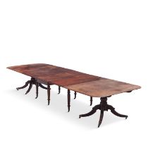 A George III mahogany twin pedestal dining table Fourth quarter 18th century