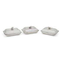 A set of four George III silver entrée dishes and covers by Emes & Barnard, London 1808 (4)