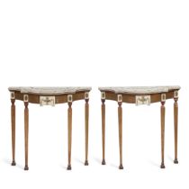 A pair of Irish marble and scagliola pier tables Late 19th century in the manner of Robert Adam (2)