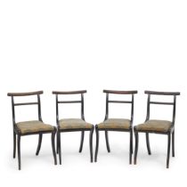 A set of eight Regency ebonised beech dining chairsEarly 19th century, probably Scottish (8)