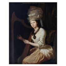Manner of George Romney, 19th Century Portrait of Eglantine Maxwell, Lady Wallace of Craigie, se...