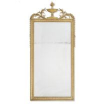 A large pair of carved giltwood and gesso pier mirrors Late 19th century in the George III style...