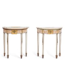 A pair of Irish marble and scagliola pier tables Late 19th century in the manner of Robert Adam (2)