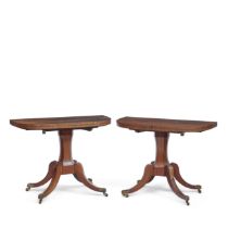 A pair of Scottish Regency rosewood card tables Early 19th century, attributable to William Trot...