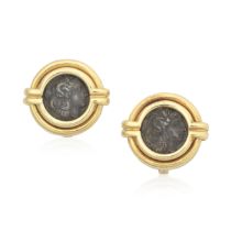 BULGARI: 'MONETE' EARCLIPS, CIRCA 1994