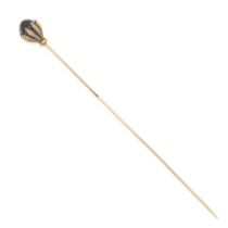 GARNET AND DIAMOND HAT PIN, CIRCA 1895