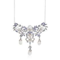 SAPPHIRE AND PEARL NECKLACE