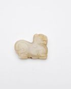 A CELADON JADE 'TIGER' PENDANT Han Dynasty style but later