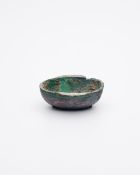 A BRONZE EAR CUP WITH GOLD AND SILVER INLAYS Possibly Han Dynasty