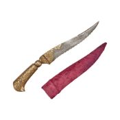 A GILT-INLAYED INDO-PERSIAN DAGGER.