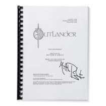 An autographed script of Outlander Season 1, Episode 4, 'The Gathering'