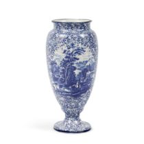 A blue and white ceramic baluster-shaped vase, in the manner of James Kent First seen Season 1, ...