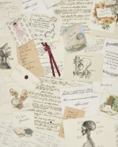 A selection of graphics production made by the Outlander Art Department, relating to Claire Vari...