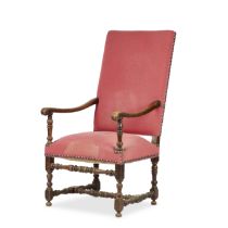 A French 19th century walnut armchairIn the Louis XIV style