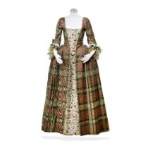 Tartan and embroidered dress, worn by Claire to the Clan Gathering Season 1, Episode 4, 'The Gat...