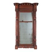Classical Carved Mahogany Mirror labelled Parker & Clover, New York, New York, c. 1815-20