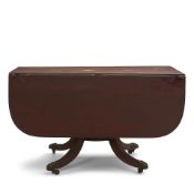Classical Carved Mahogany Drop-leaf Table in the Manner of Isaac Vose, Boston, Massachusetts, ...
