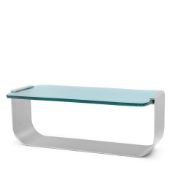 Chromed-steel and Glass Low Table, Late 20th century,