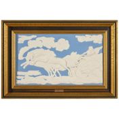 Modern Wedgwood 'Fall of Phaeton' Solid Blue Jasper Plaque, England, 1977,