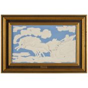 Modern Wedgwood 'Fall of Phaeton' Solid Blue Jasper Plaque, England, 1977,