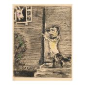 Marc Chagall (1887-1985); Le Loup, la Chèvre et le Chevreau, from Les Fables de la Fontaine;