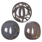 Three Mixed-metal Tsuba Japan, late Edo period (1615-1868) or Meiji era (1868-1912), 19th centur...