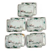 A Set of Five Kutani Dishes Japan, Edo period, 18th/19th century, (5)