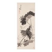 Matsuoka Kansui (1818-1887), Lotus Flowers Japan, Edo period (1615-1868) or Meiji era (1868-1912...