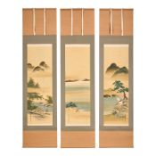 Manner of Tosa Mitsunari (1646-1710), A Set of Three Hanging Scrolls Japan, Edo period (1615-186...